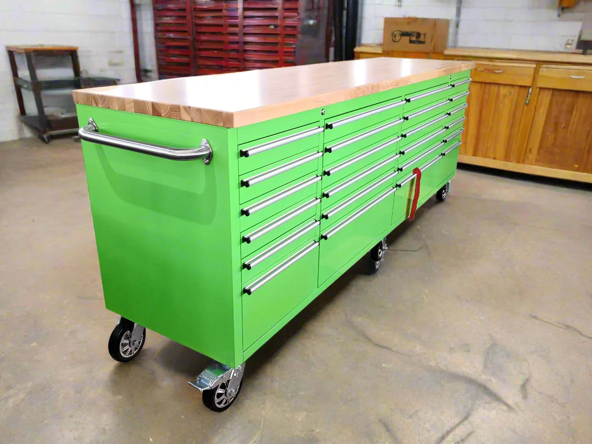 8 FT Fatboy 24-Drawer Heavy-Duty Workbench with Power Outlets & USB Charging – Industrial Tool Bench for Garage & Workshop Organization | - Image 24