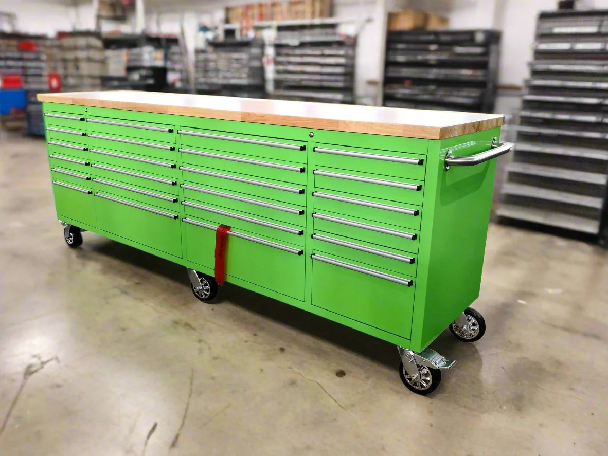 8 FT Fatboy 24-Drawer Heavy-Duty Workbench with Power Outlets & USB Charging – Industrial Tool Bench for Garage & Workshop Organization | - Image 26