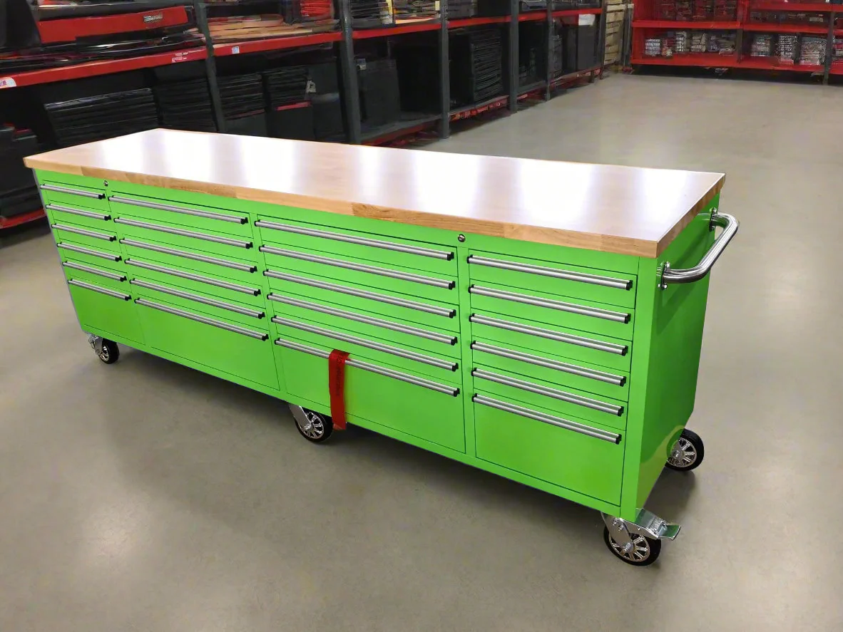 8 FT Fatboy 24-Drawer Heavy-Duty Workbench with Power Outlets & USB Charging – Industrial Tool Bench for Garage & Workshop Organization | - Image 27