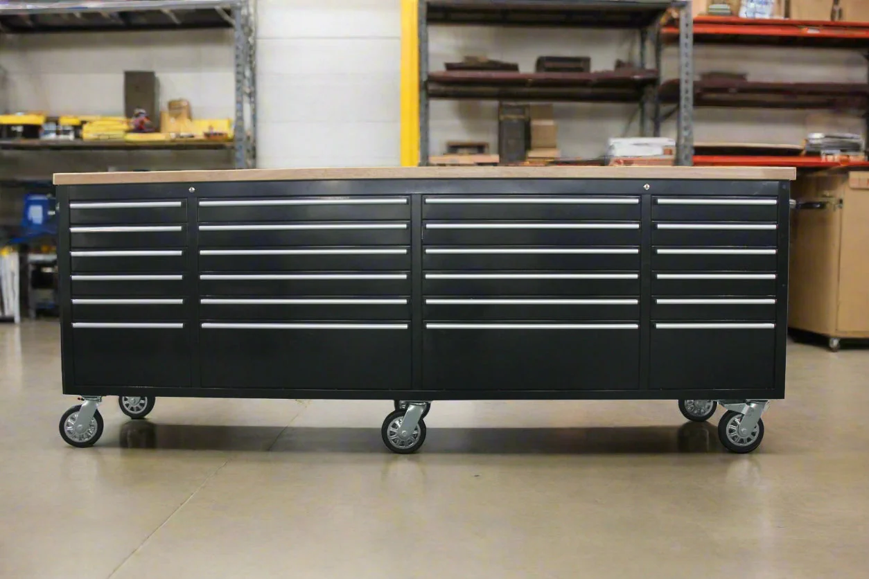 8 FT Fatboy 24-Drawer Heavy-Duty Workbench with Power Outlets & USB Charging – Industrial Tool Bench for Garage & Workshop Organization | - Image 37