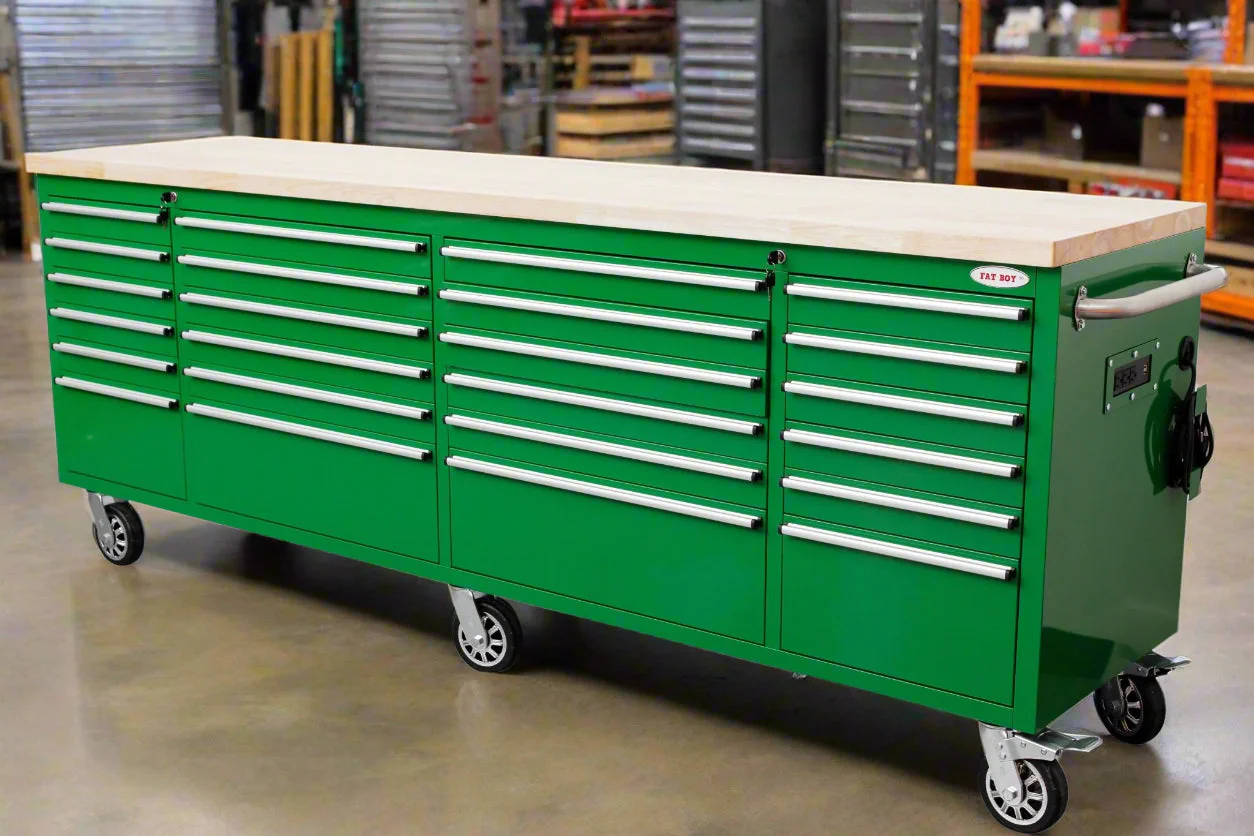 8 FT Fatboy 24-Drawer Heavy-Duty Workbench with Power Outlets & USB Charging – Industrial Tool Bench for Garage & Workshop Organization | - Image 39