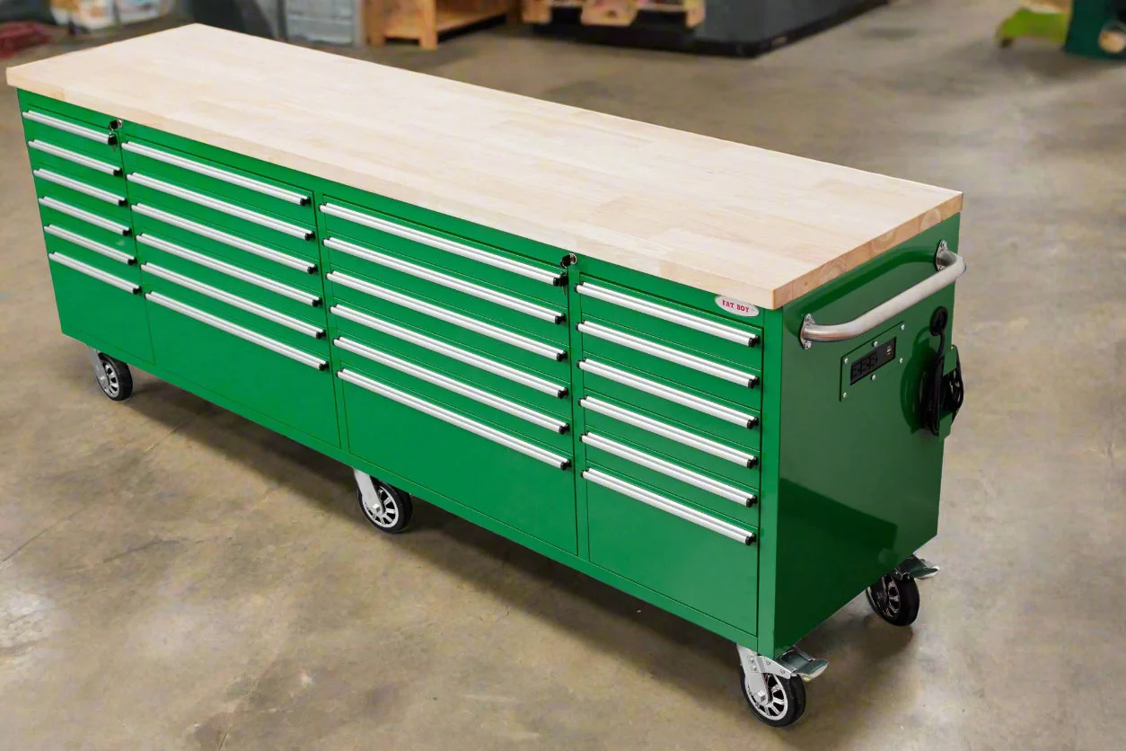 8 FT Fatboy 24-Drawer Heavy-Duty Workbench with Power Outlets & USB Charging – Industrial Tool Bench for Garage & Workshop Organization | - Image 40