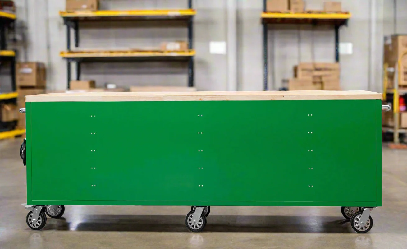8 FT Fatboy 24-Drawer Heavy-Duty Workbench with Power Outlets & USB Charging – Industrial Tool Bench for Garage & Workshop Organization | - Image 41