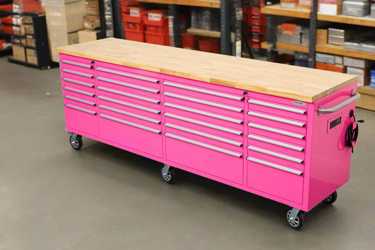 8 FT Fatboy 24-Drawer Heavy-Duty Workbench with Power Outlets & USB Charging – Industrial Tool Bench for Garage & Workshop Organization | - Image 48