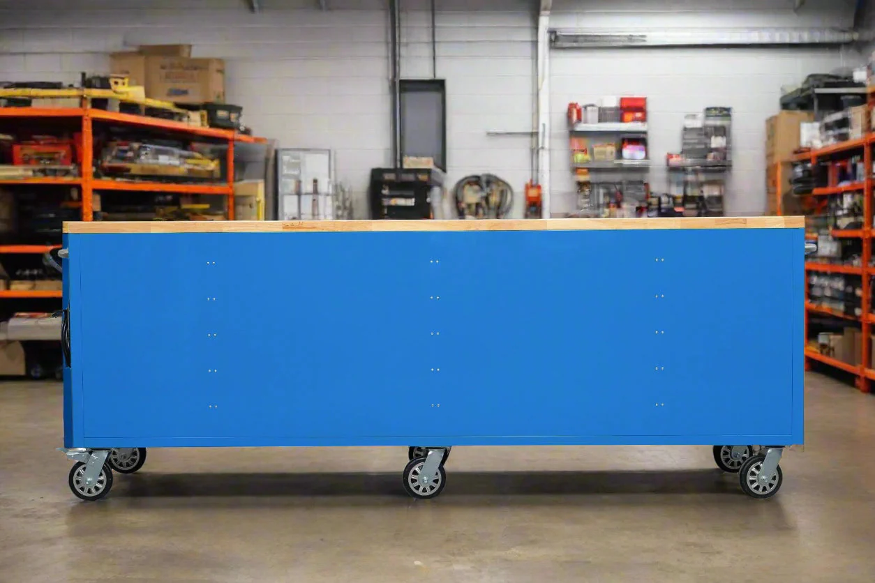 8 FT Fatboy 24-Drawer Heavy-Duty Workbench with Power Outlets & USB Charging – Industrial Tool Bench for Garage & Workshop Organization | - Image 52