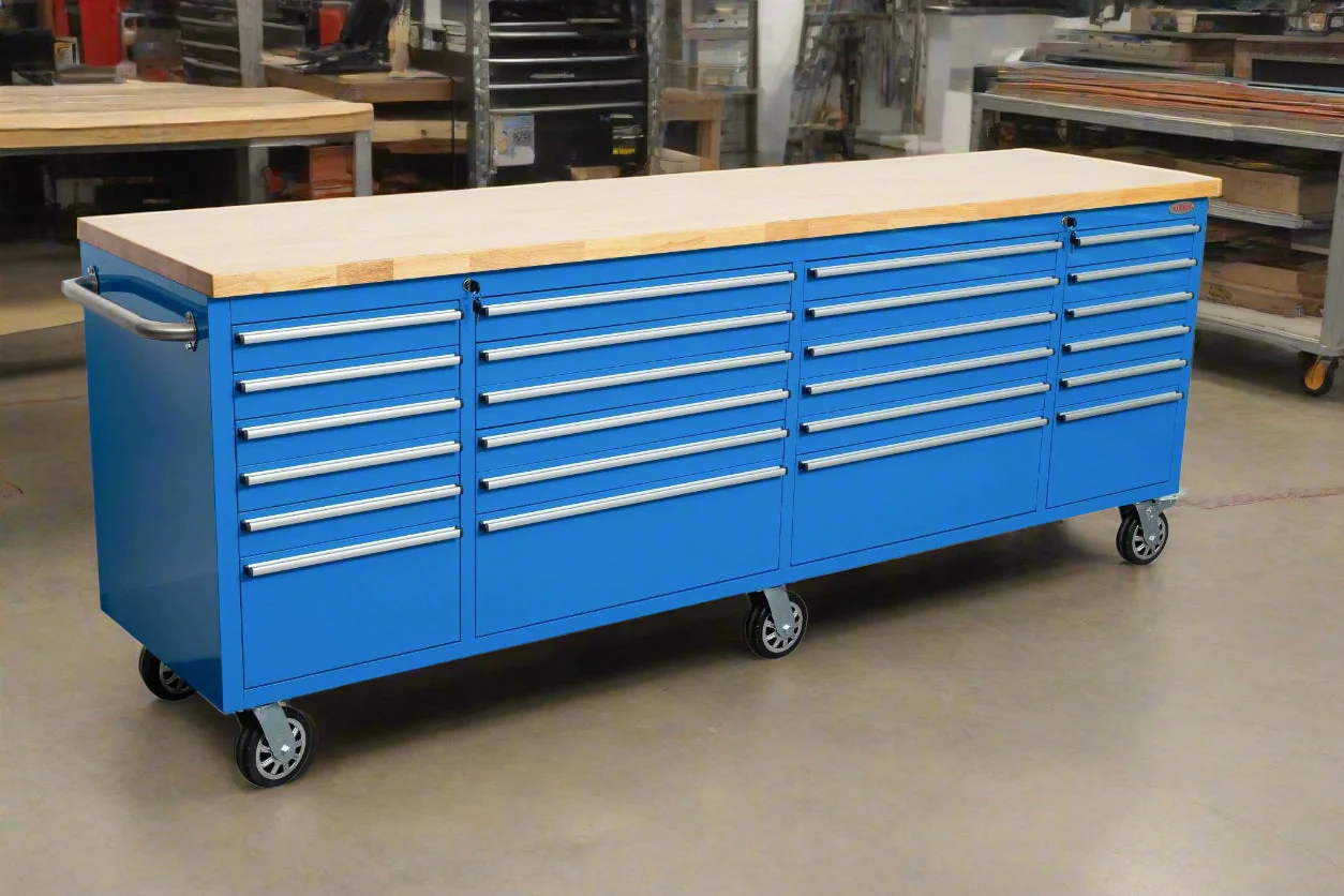 8 FT Fatboy 24-Drawer Heavy-Duty Workbench with Power Outlets & USB Charging – Industrial Tool Bench for Garage & Workshop Organization | - Image 54