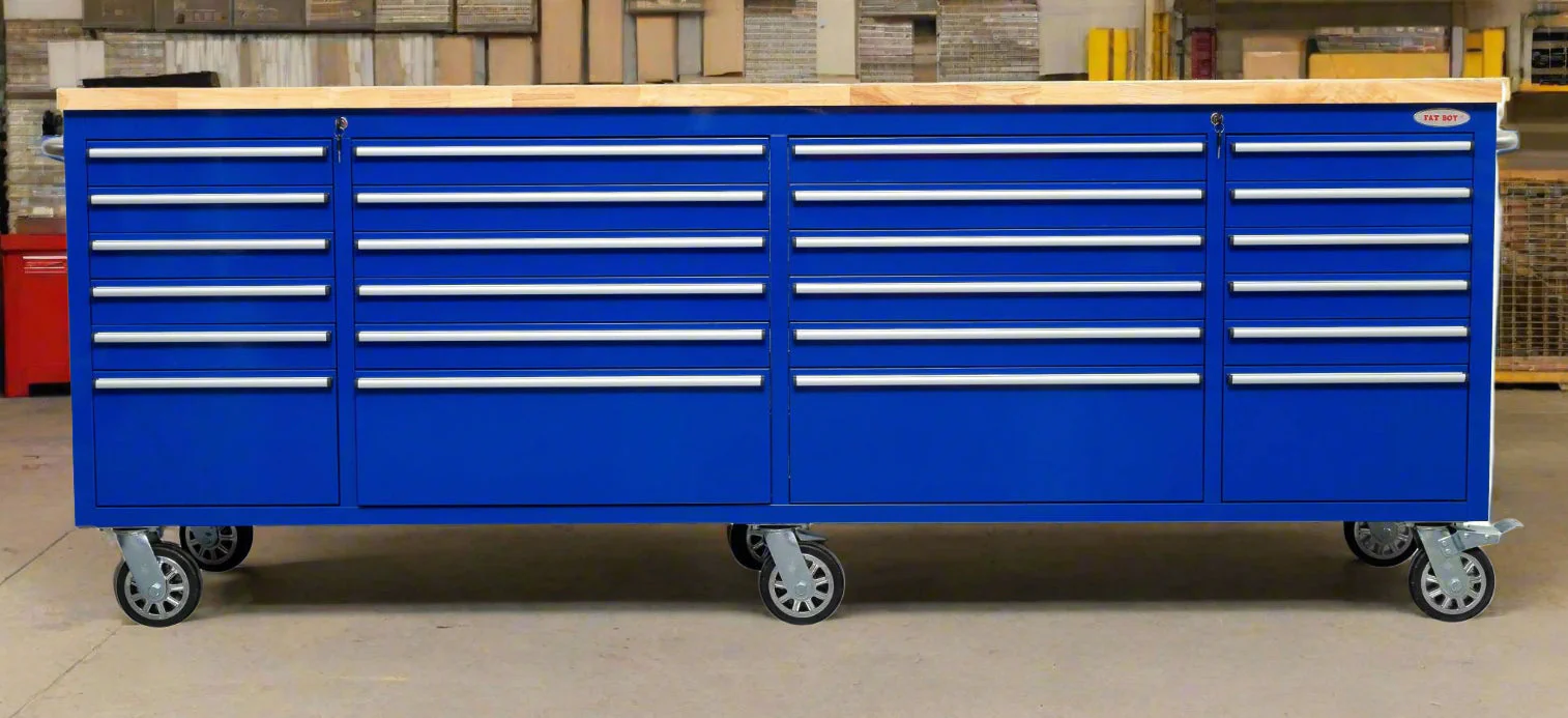 8 FT Fatboy 24-Drawer Heavy-Duty Workbench with Power Outlets & USB Charging – Industrial Tool Bench for Garage & Workshop Organization | - Image 58