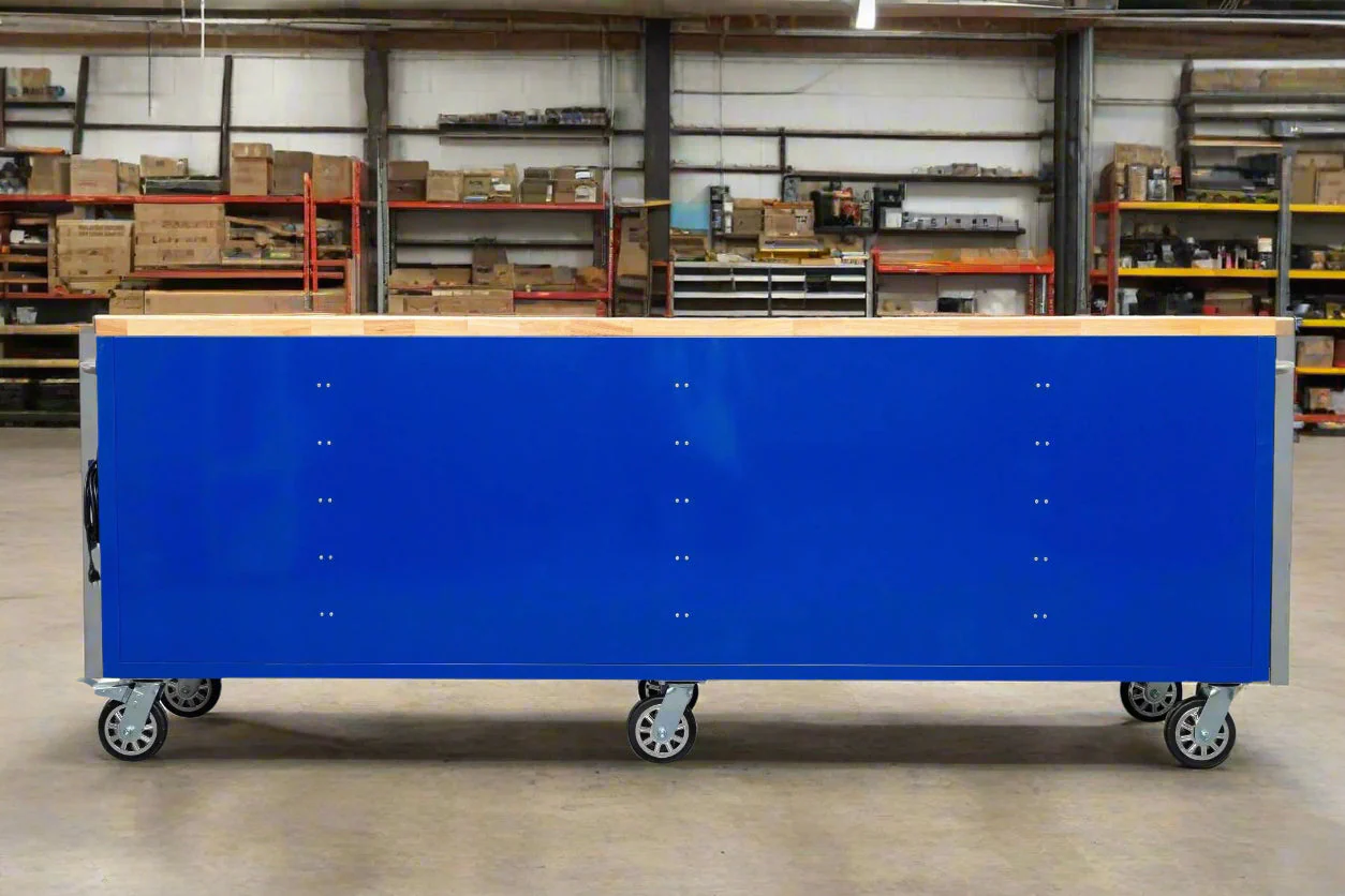 8 FT Fatboy 24-Drawer Heavy-Duty Workbench with Power Outlets & USB Charging – Industrial Tool Bench for Garage & Workshop Organization | - Image 63
