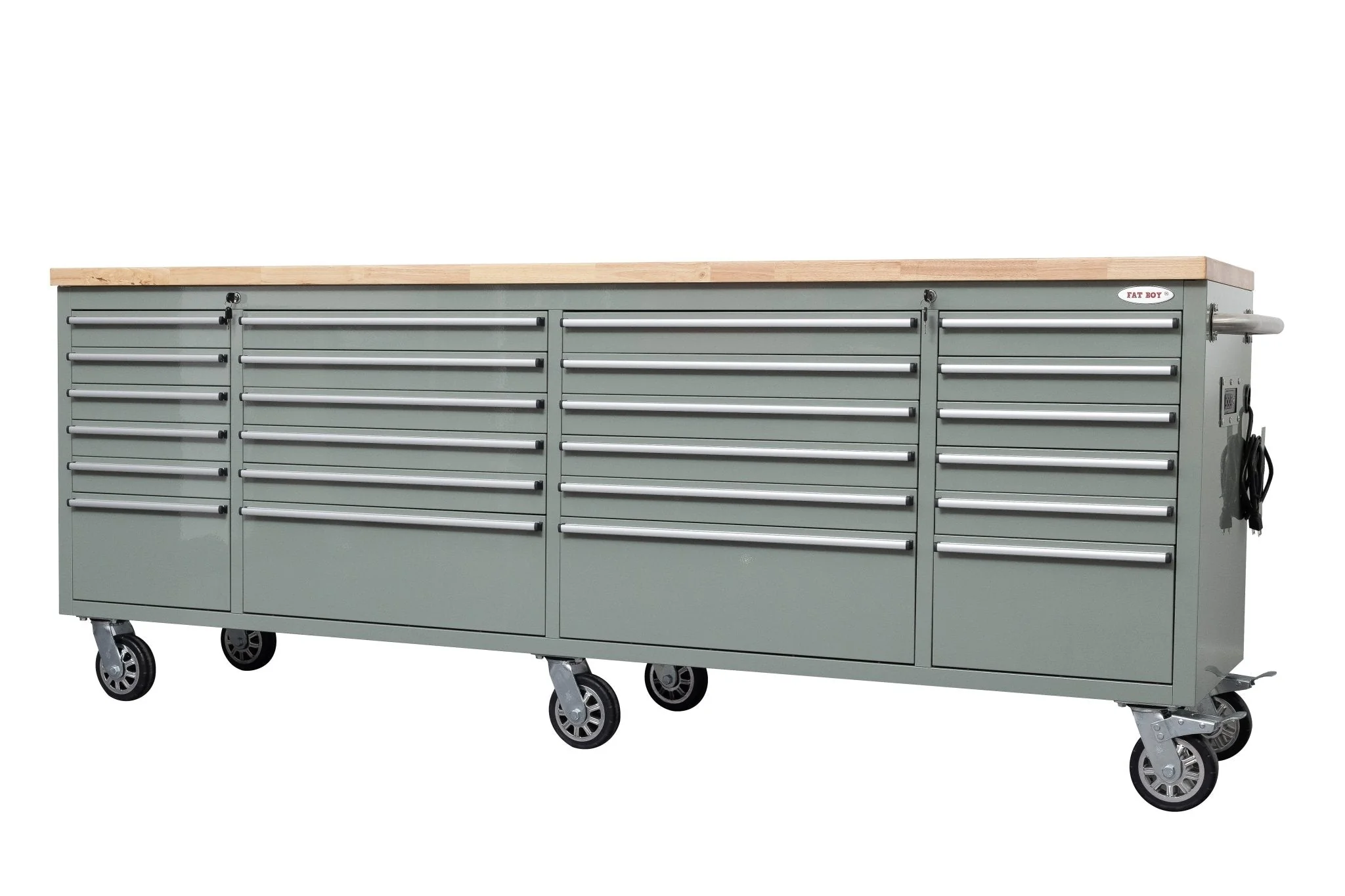 8 FT Fatboy 24-Drawer Heavy-Duty Workbench with Power Outlets & USB Charging – Industrial Tool Bench for Garage & Workshop Organization | - Image 68