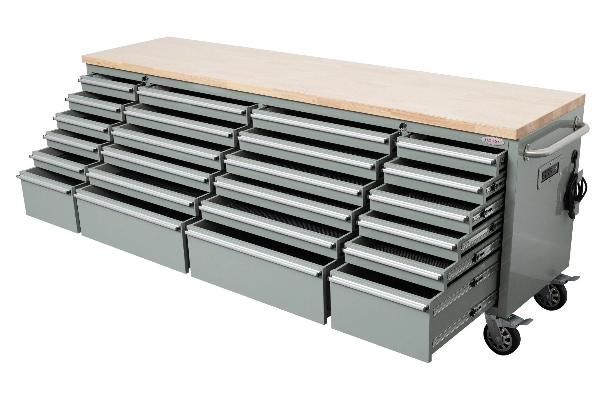 8 FT Fatboy 24-Drawer Heavy-Duty Workbench with Power Outlets & USB Charging – Industrial Tool Bench for Garage & Workshop Organization | - Image 69