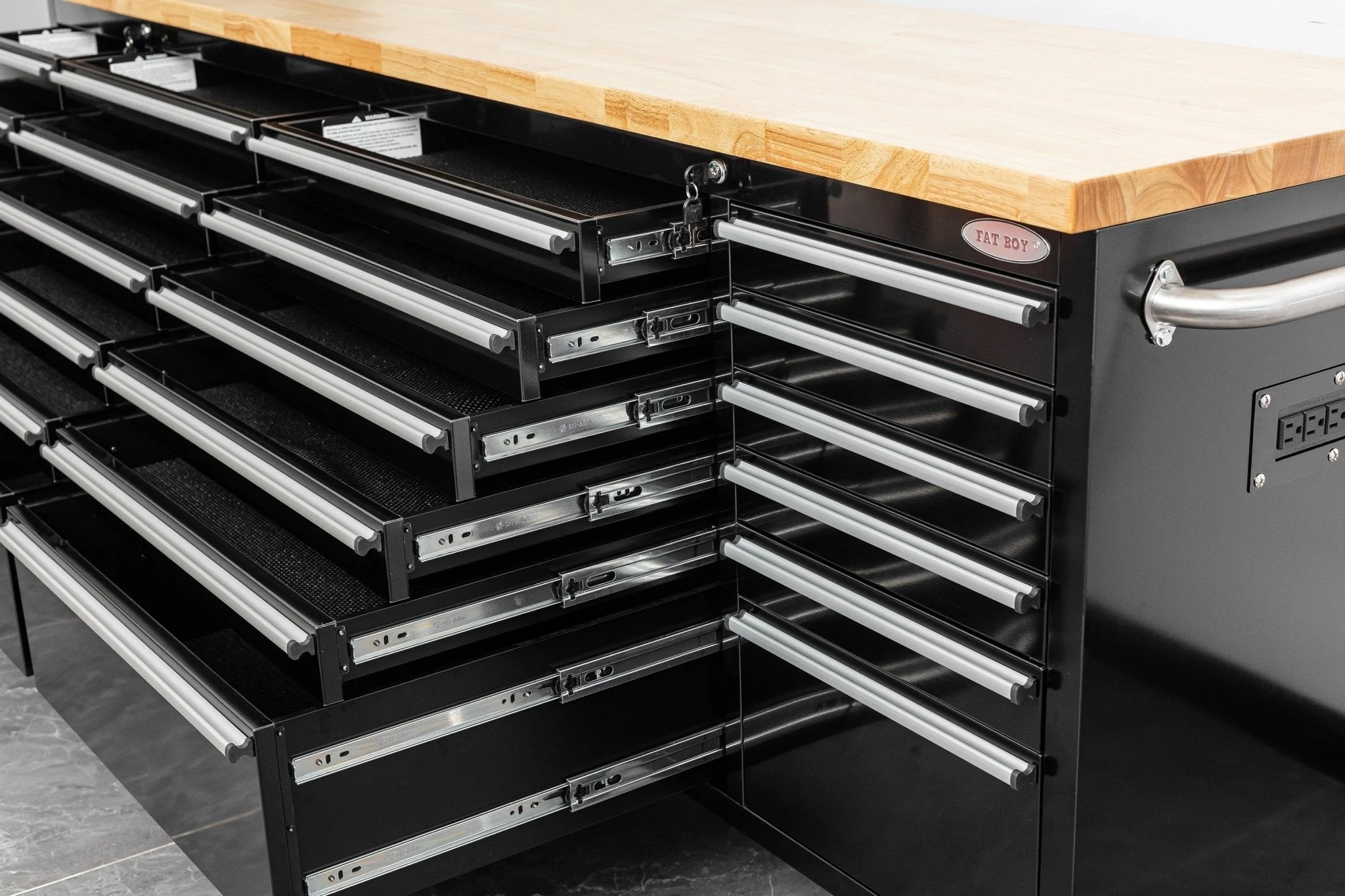 8 FT Fatboy 24-Drawer Heavy-Duty Workbench with Power Outlets & USB Charging – Industrial Tool Bench for Garage & Workshop Organization | - Image 75