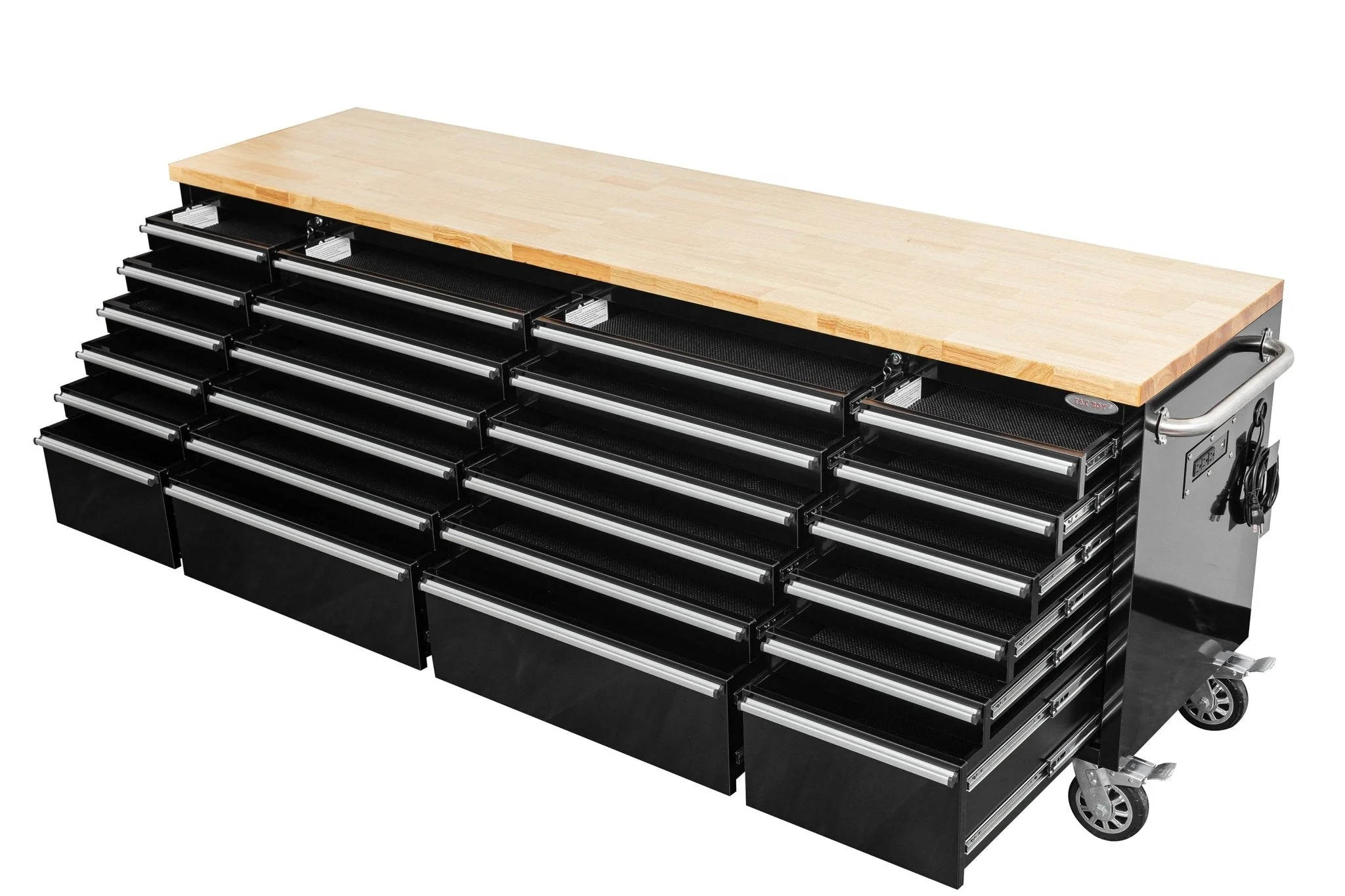 8 FT Fatboy 24-Drawer Heavy-Duty Workbench with Power Outlets & USB Charging – Industrial Tool Bench for Garage & Workshop Organization | - Image 76