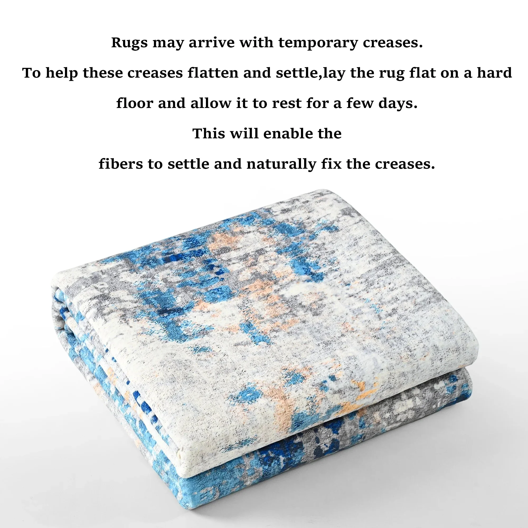 8x10 Modern Abstract Washable Area Rug Blue – Large Non Slip Living Room Rug RUG8BL - Image 7