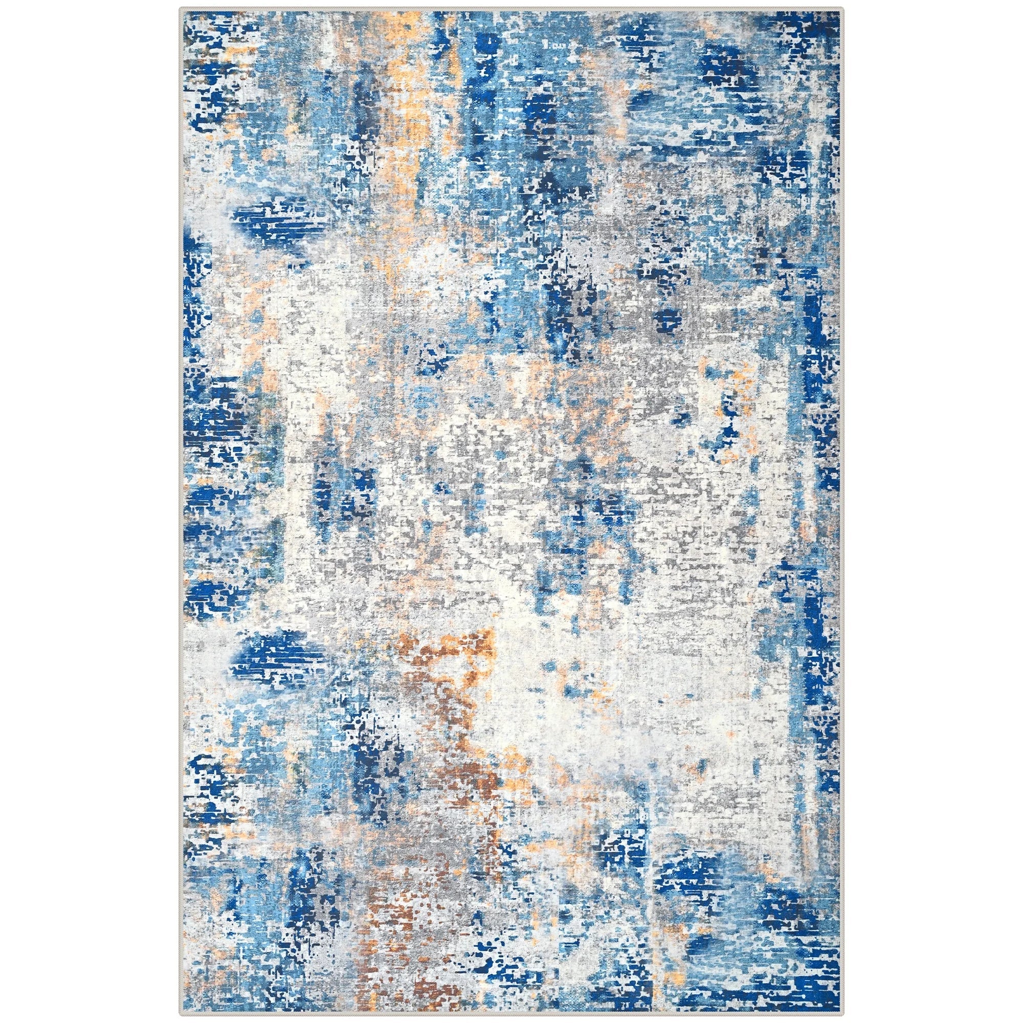 8x10 Modern Abstract Washable Area Rug Blue – Large Non Slip Living Room Rug RUG8BL - Image 8