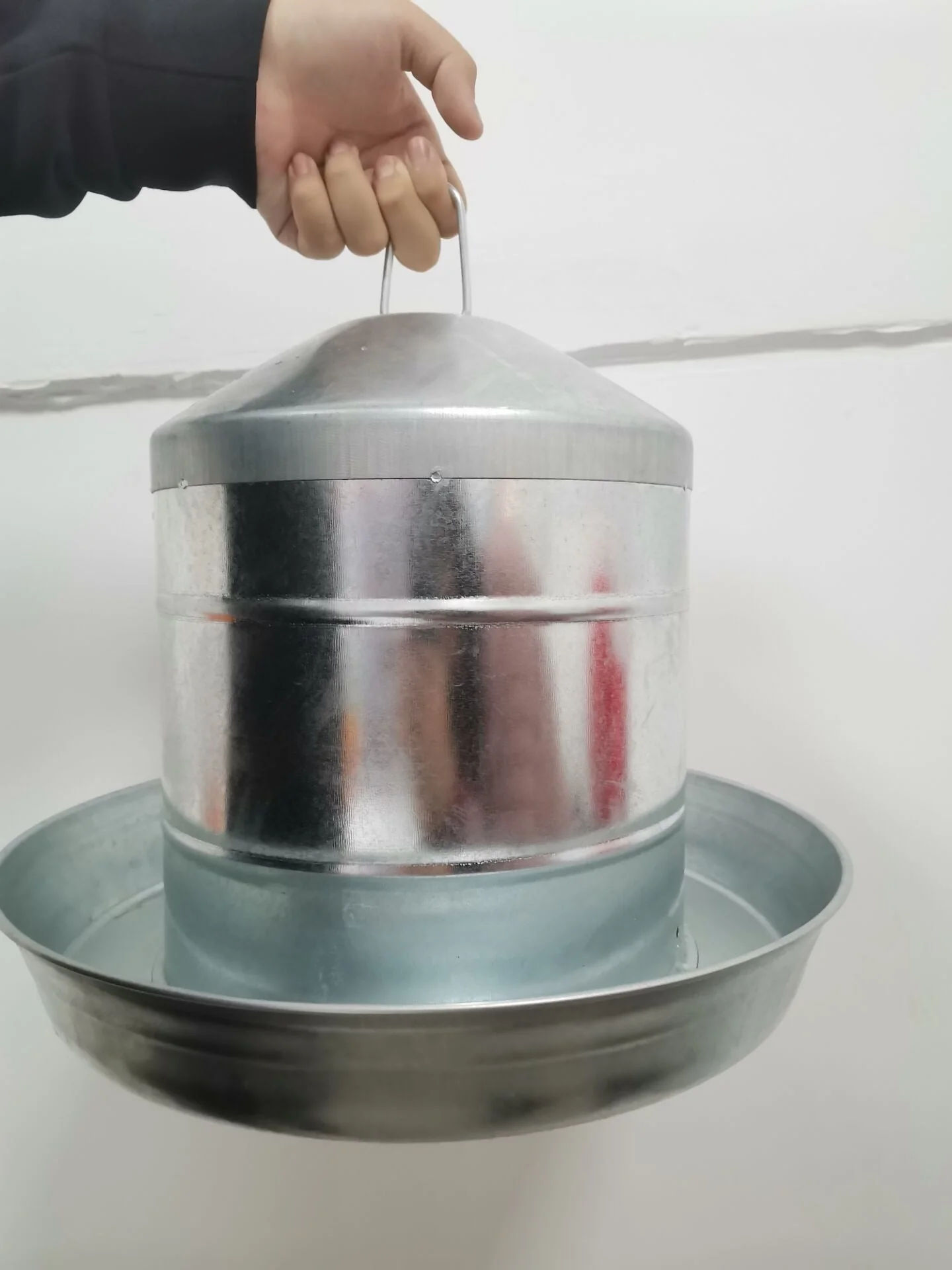 9 Liter Galvanized Metal Chicken Drinker Hanging Poultry Waterer 4909C - Image 2