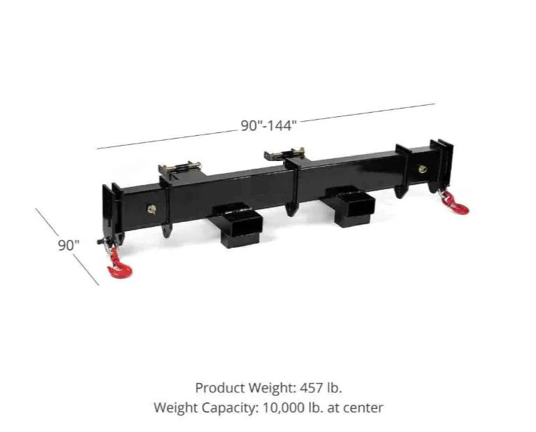 90"–12 FT Adjustable Forklift Spreader Beam – Heavy-Duty Telescopic Lift Bar | SKU: 8272041