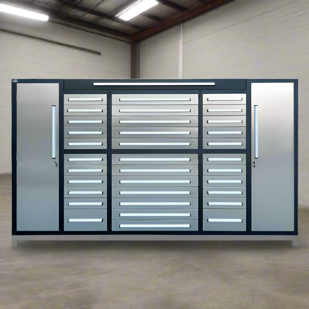 9 FT Workbench – 34-Drawer Heavy-Duty Tool Storage Station | 9FT34D2L - Image 3