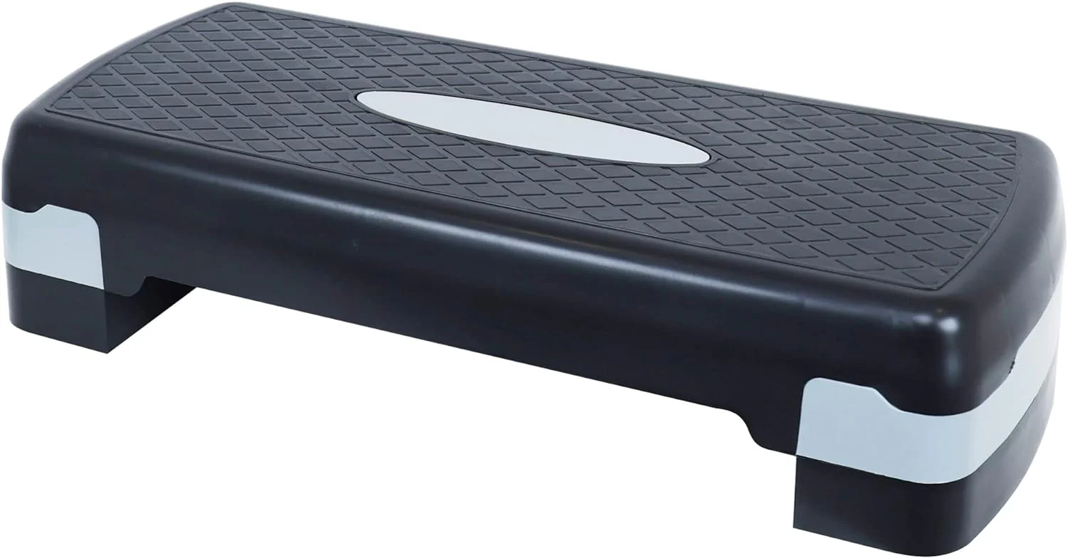 Adjustable Aerobic Step Platform with 4 to 6 Inch Height Levels Slip Resistant Surface Lightweight ABS AMEY68