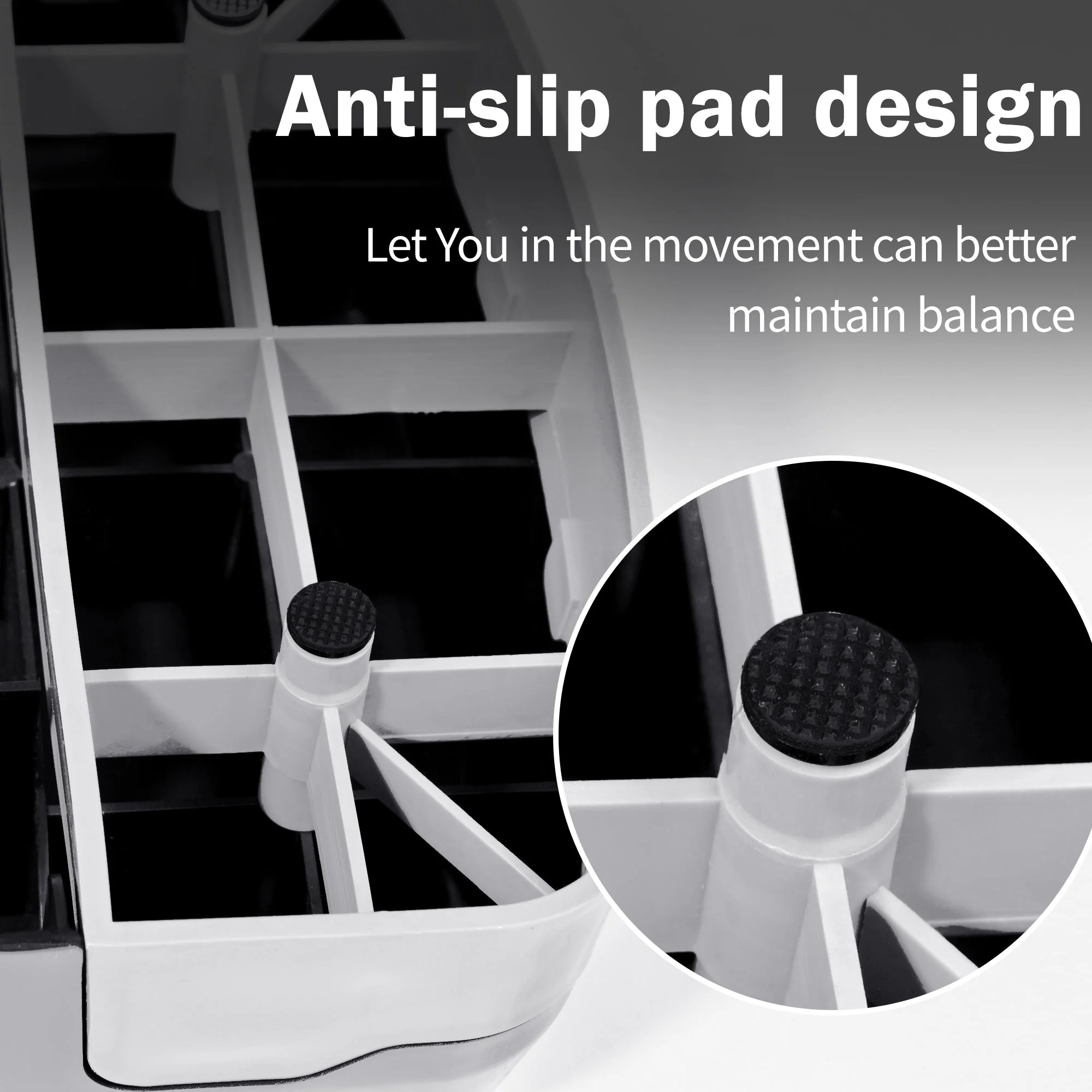 Adjustable Aerobic Step Platform with 4 to 6 Inch Height Levels Slip Resistant Surface Lightweight ABS AMEY68 - Image 4