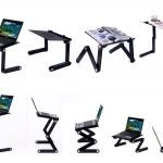 Adjustable Aluminum Laptop Table with Cooling Fans, 360° Rotating Portable Laptop Desk Stand – 720168 - Image 3