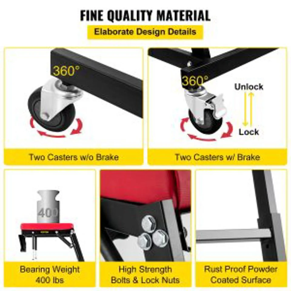 New 400 LBS High-Top Automotive Engine Creeper – Adjustable Over-Engine Work Stand 628520 S1137 - Image 4