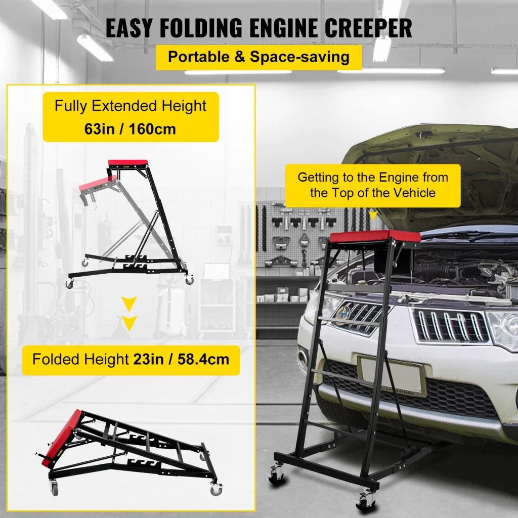 New 400 LBS High-Top Automotive Engine Creeper – Adjustable Over-Engine Work Stand 628520 S1137 - Image 8