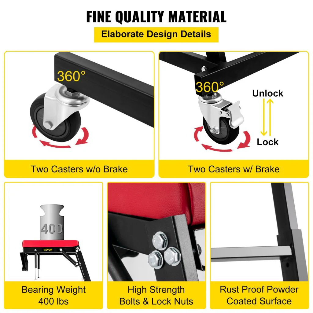 New 400 LBS High-Top Automotive Engine Creeper – Adjustable Over-Engine Work Stand 628520 S1137 - Image 9