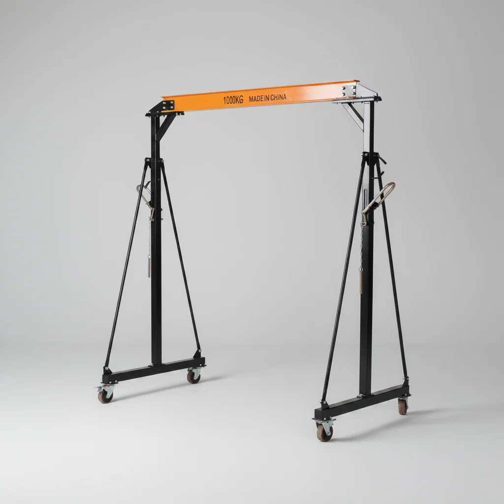 Adjustable Gantry Crane – 1 Ton & 2 Ton Telescoping Steel Frame with Locking Casters