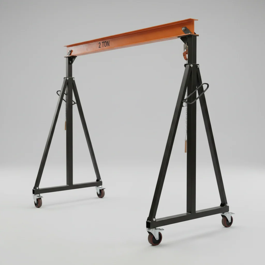 Adjustable Gantry Crane – 1 Ton & 2 Ton Telescoping Steel Frame with Locking Casters - Image 2