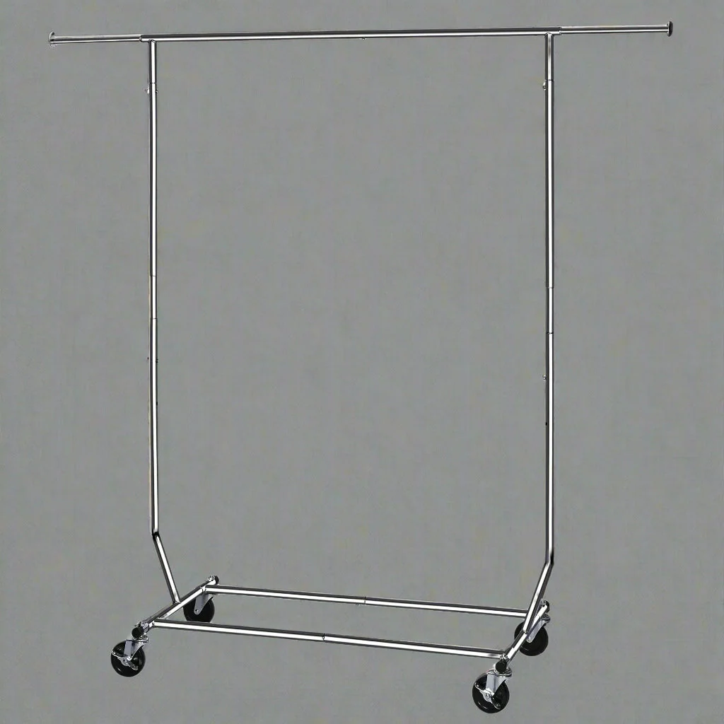 Adjustable Heavy-Duty Clothing Racks | Single & Double Rail with Wheels - Image 11