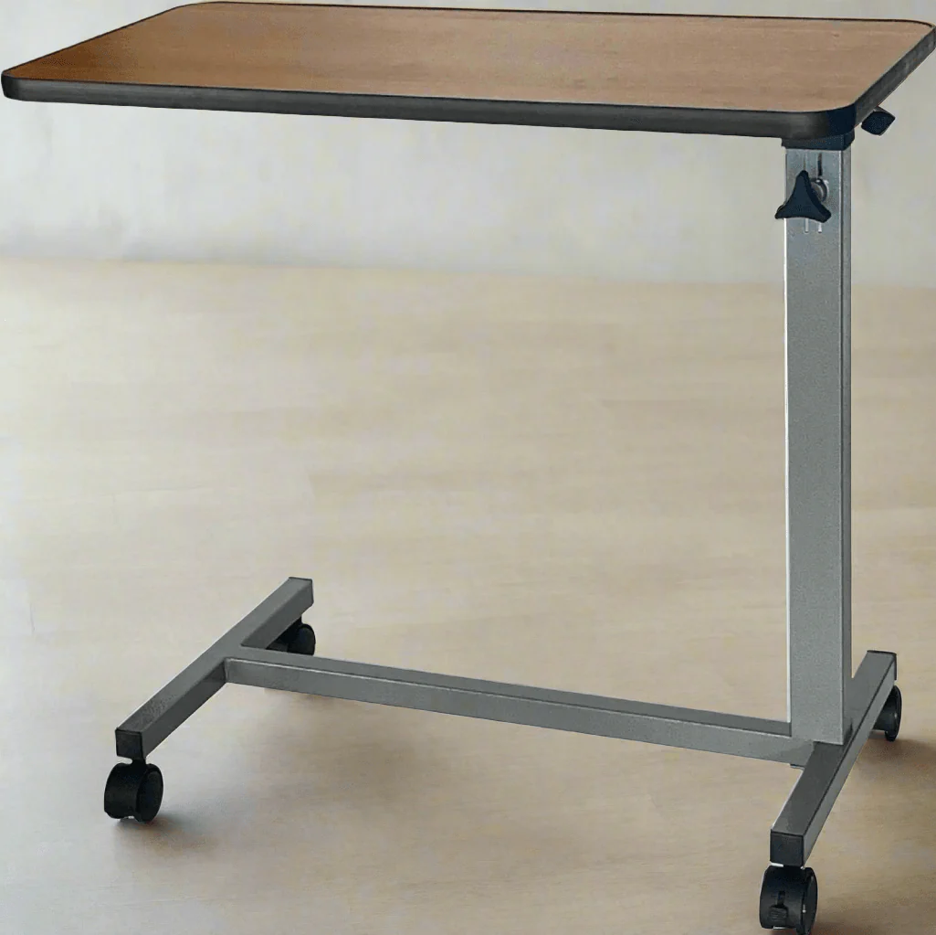 Adjustable Overbed Hospital Table with Wheels – Mobile Bedside & Laptop Table for Home or Medical Use | SKU: 123534
