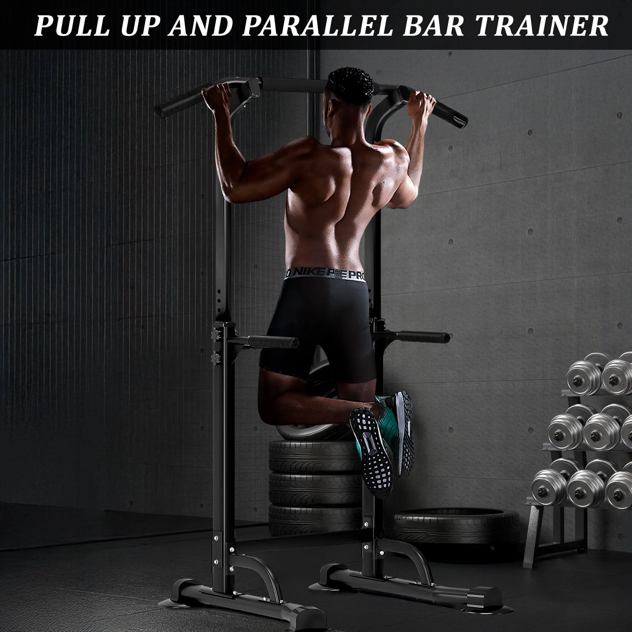 Adjustable Power Tower Pull-Up Dip Station – 10-Level Height, 330 lb Load, Multi-Function Workout Equipment – AMEPT99 - Image 6