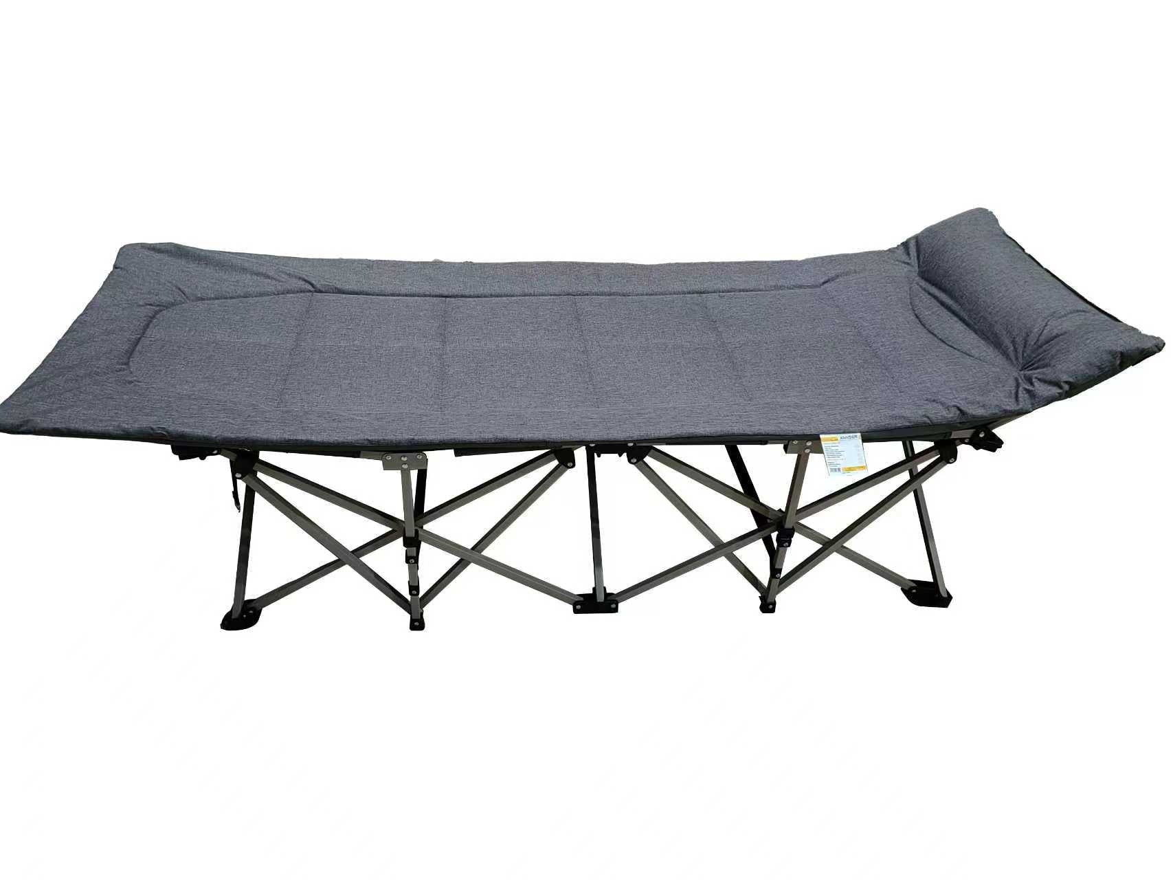 Adjustable Folding Camping Bed with Headrest – Portable Reclining Guest Cot with Steel Frame | CR0060