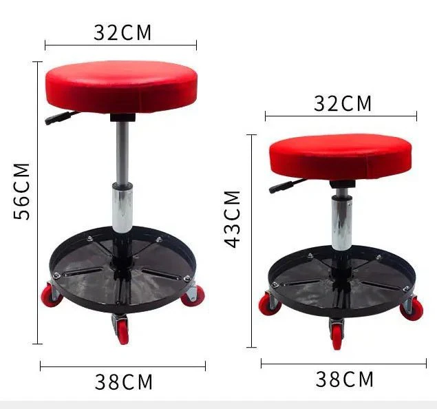 New Adjustable Rolling Garage Stool with Tool Tray – Heavy-Duty Mobile Workshop Seat S1247 - Image 4