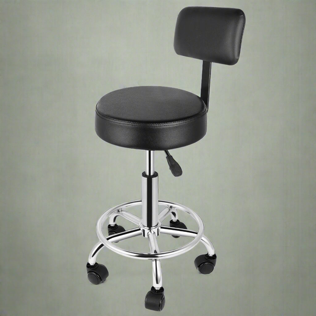 Adjustable Salon Stool with Wheels & Backrest – MSR1/MSR2/MSR3 Series - Image 3