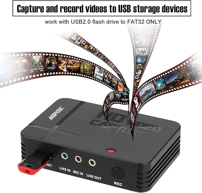 AGPTEK HD Game Capture Video Recorder 1080P HDMI and AV Capture Device for PS3 PS4 Xbox - Image 3