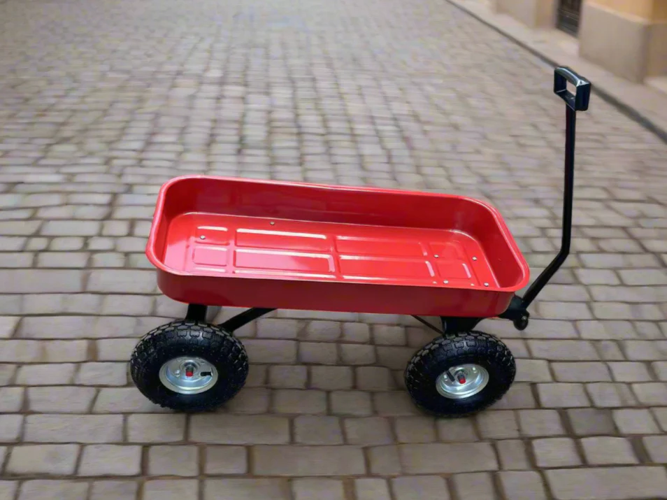 All-Terrain Steel Cargo Wagon – 10" Pneumatic Tires, Heavy-Duty Garden Utility Cart | SKU: GC15010 - Image 2
