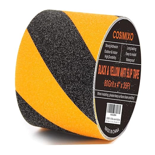 Anti-Slip Tape 4" x 35 FT – High-Visibility Yellow & Black Safety Tape LXPT101C