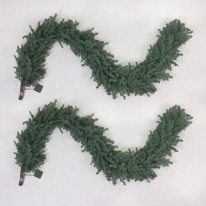 2 Pack Artificial Norfolk Pine Garland 6 Ft Real Touch Green Christmas Garland