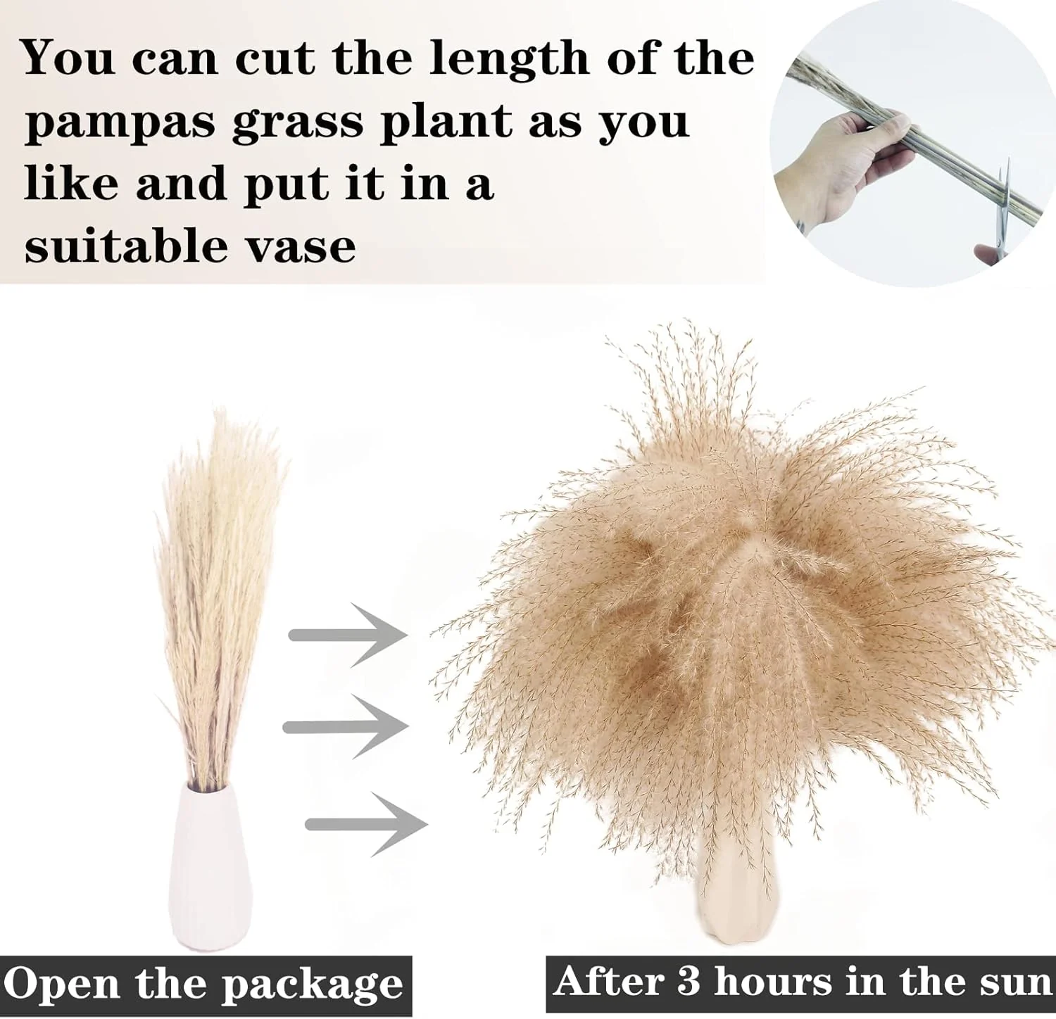 Artificial Pampas Grass Decor, 100-Piece Boho Bunny Tail & Reed Grass Bouquet for Home & Wedding Decor S6206 - Image 5