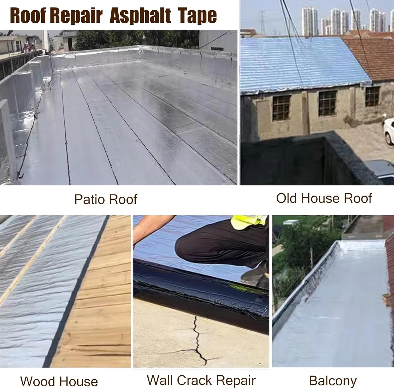 Self-Adhesive Asphalt Patch Tape | Waterproof Roofing & Concrete Repair Sealant (1m x 15m)-2504081 - Image 3