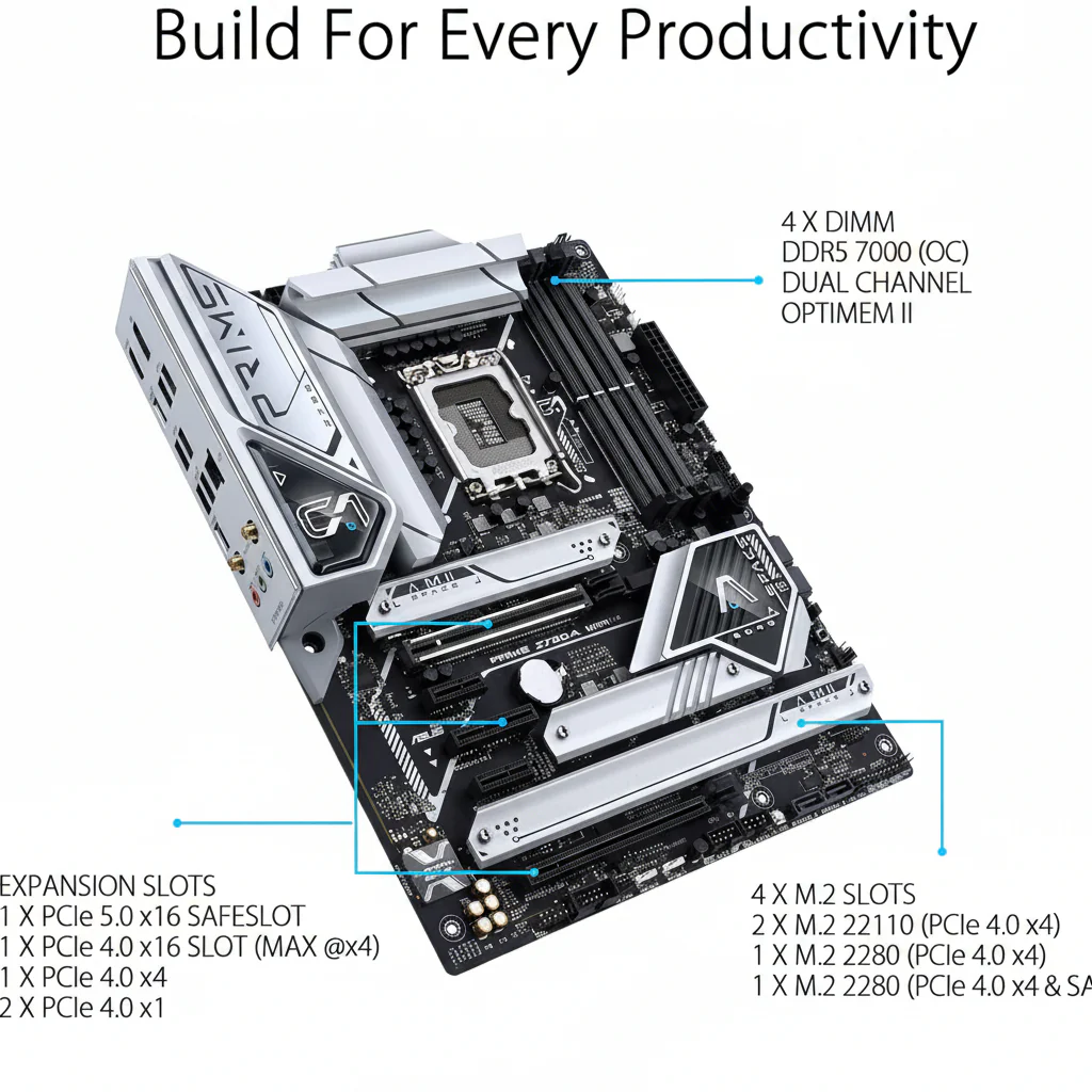 ASUS Prime Z790-A WiFi 6E ATX Motherboard – LGA 1700, DDR5, PCIe 5.0, Thunderbolt 4 | Open Box - Image 2
