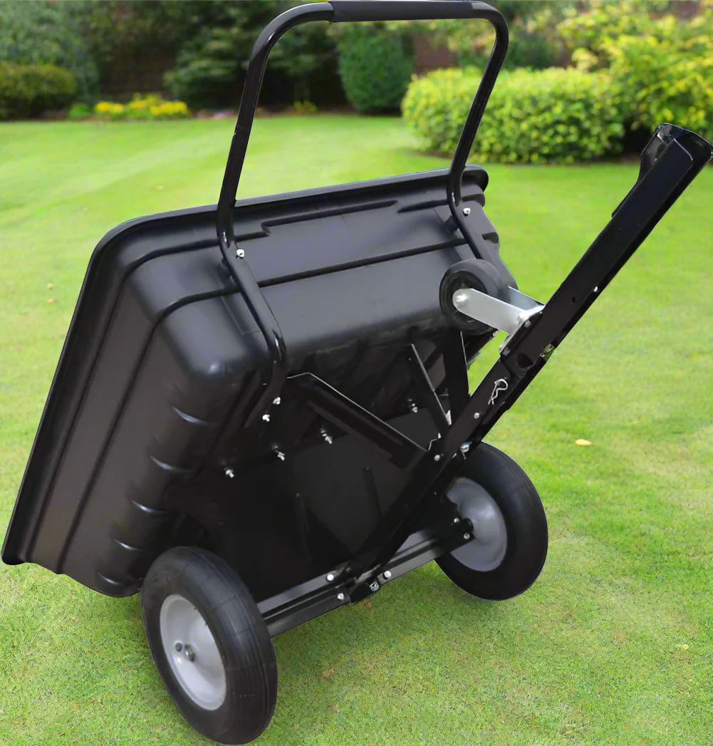 10 Cu Ft Poly ATV Dump Cart – 650 lb Capacity Lawn Mower Trailer with Pneumatic Tires | Model ATVC - Image 3