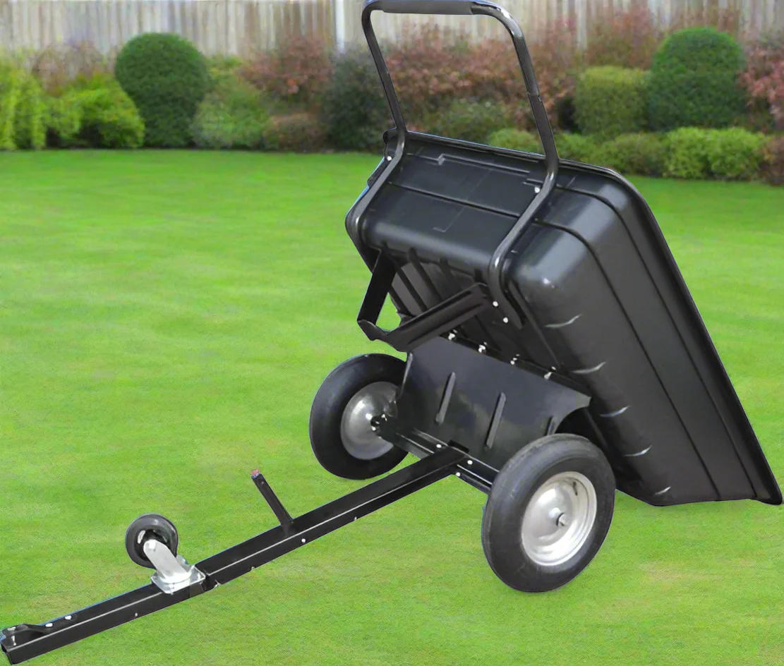 10 Cu Ft Poly ATV Dump Cart – 650 lb Capacity Lawn Mower Trailer with Pneumatic Tires | Model ATVC - Image 4