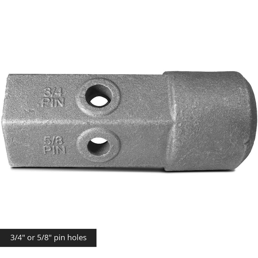 Auger Bit Repair Hub – 2" Hex Female, 5/8" & 3/4" Pin Holes | Heavy-Duty Steel 820708