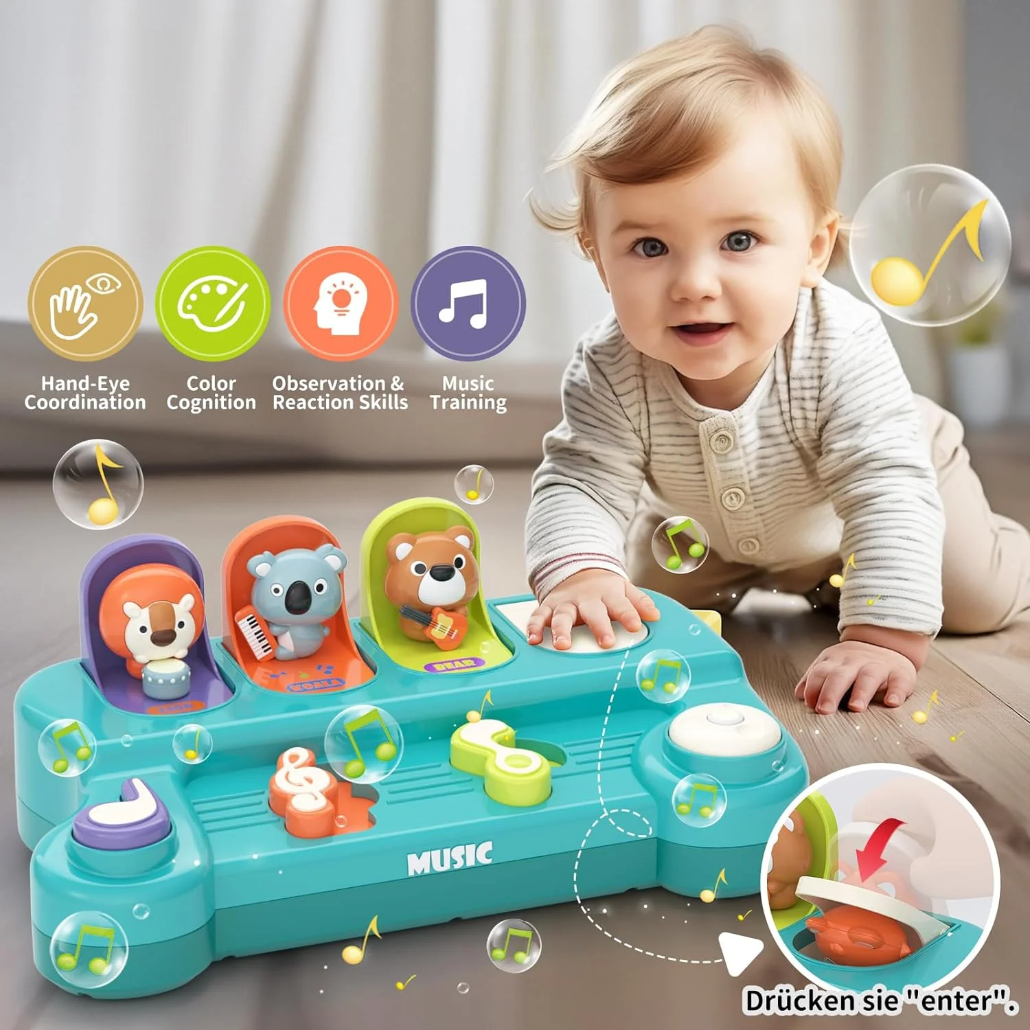 Baby Sensory Montessori Animal Activity Toy Early Learning Educational Toy CPS303181 - Image 5