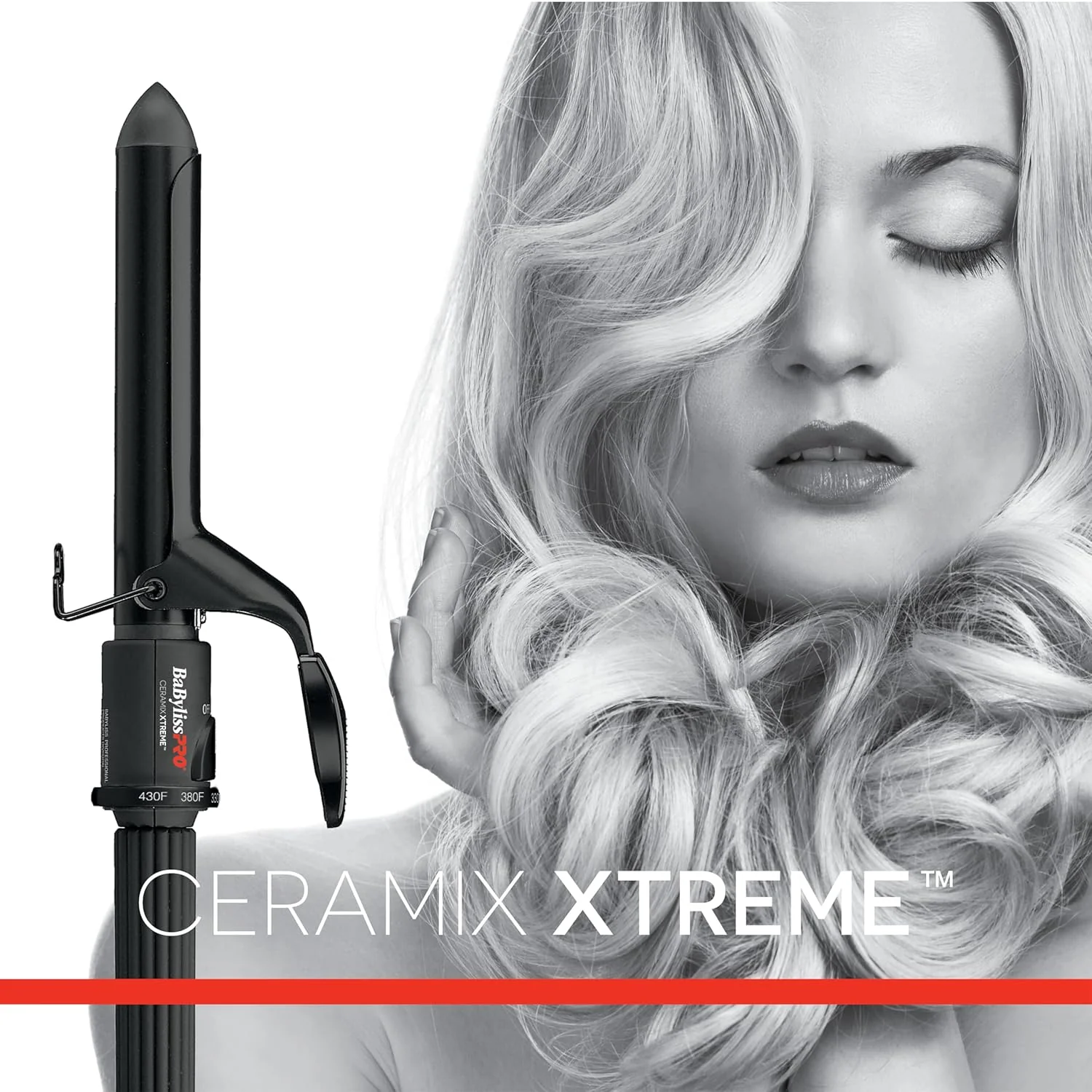 BaBylissPRO Ceramix Xtreme Dual Voltage Ceramic Curling Iron with Far Infrared Heat up to 430°F and Negative Ions, Spring Handle,used,good condition - Image 3