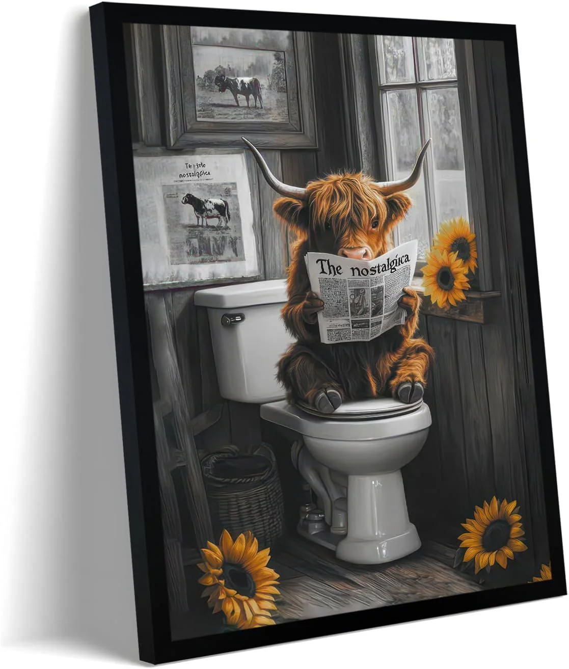 Bathroom Animal Wall Art Picture 30x40 cm 12x16 in Funny Cow Horse Otter Decor VAR3040 - Image 5