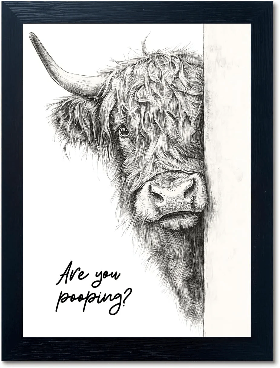 Bathroom Animal Wall Art Picture 30x40 cm 12x16 in Funny Cow Horse Otter Decor VAR3040 - Image 6