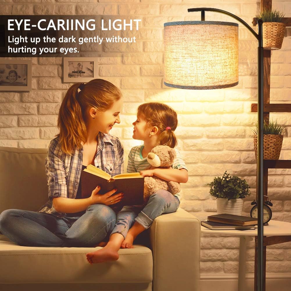 Beige LED Floor Lamp – 3-Color Eye-Friendly Light, Minimalist Bedroom/Living Room Design (250330) - Image 5